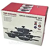 Набір каструлт 10 предметів Top Kitchen Якісний набір каструлі та сковорідка з гранітним покриттям Комплект каструль, фото 10