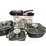 Набір каструль з сковорідкою-грильTOP KITCHEN Комплект посуду з гранітним покриттям К2, фото 4