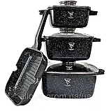 Набір каструль з сковорідкою-грильTOP KITCHEN Комплект посуду з гранітним покриттям К2, фото 5