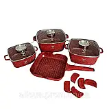 Набір каструль з кришками TOP KITCHEN Комплект каструлі та Гриль-сковорідка Якісний набір каструль 7 предметів, фото 4
