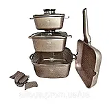 Набір каструлі та кришки TOP KITCHEN з антипригарним покриттям Комплект якісні каструлі та сковорідка 7 предметів, фото 3