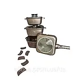 Набір каструлі та кришки TOP KITCHEN з антипригарним покриттям Комплект якісні каструлі та сковорідка 7 предметів, фото 4