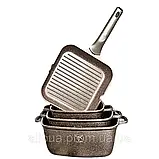 Набір каструлі та кришки TOP KITCHEN з антипригарним покриттям Комплект якісні каструлі та сковорідка 7 предметів, фото 6