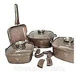 Набір каструлі та кришки TOP KITCHEN з антипригарним покриттям Комплект якісні каструлі та сковорідка 7 предметів, фото 10