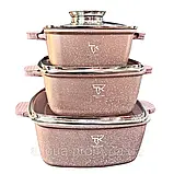 Каструлі TOP KITCHEN для будь-якої плити Набір каструль 3шт Комплект квардратних каструль з кришками, фото 3