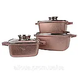Каструлі TOP KITCHEN для будь-якої плити Набір каструль 3шт Комплект квардратних каструль з кришками, фото 5