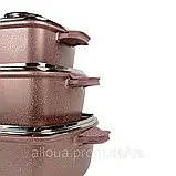 Каструлі TOP KITCHEN для будь-якої плити Набір каструль 3шт Комплект квардратних каструль з кришками, фото 6