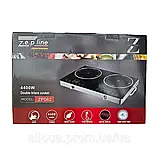 Потужна електроплита плита Zepline Інфрачервона плита на 2 конфорки Настільна інфрачервона плита 4400Вт К2, фото 6