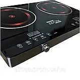 Потужна електроплита плита Zepline Інфрачервона плита на 2 конфорки Настільна інфрачервона плита 4400Вт К2, фото 7