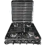 Якісна газова плита Rainberg Портативна кухонна газова плитка на 4 конфорки Настільна газова плита, фото 5