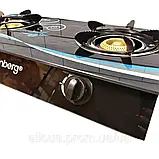 Газова плита настільна Rainberg Склокерамічна газова плита двоконфорна Механічна газова плита К2, фото 6