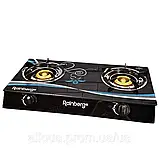 Газова плита настільна Rainberg Склокерамічна газова плита двоконфорна Механічна газова плита К2, фото 10