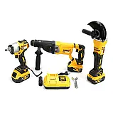 Набір 3в1 DeWALT 36V Комплект акумуляторних інструментів Деволт Болгарка DCG413 Перфоратор DCH263 Гайковерт DCF922, фото 2