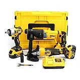 Набір 3в1 DeWALT 36V Комплект акумуляторних інструментів Деволт Болгарка DCG413 Перфоратор DCH263 Гайковерт DCF922, фото 5