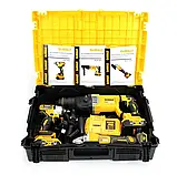 Набір 3в1 DeWALT 36V Комплект акумуляторних інструментів Деволт Болгарка DCG413 Перфоратор DCH263 Гайковерт DCF922, фото 7