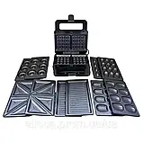 Мультмейкер 6в1 Rainberg Потужна вафельниця 2200Вт Контактний гриль з антипригарними змінними пластинами К2, фото 7