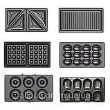 Мультмейкер 6в1 Rainberg Потужна вафельниця 2200Вт Контактний гриль з антипригарними змінними пластинами К2, фото 8