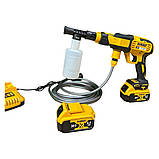 Портативна мийка DeWalt DCPW550B 36В Акумуляторна мийка з шлангом 5м Міні-мийка Деволт з насадками в комплекті, фото 3