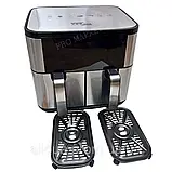 Містка аерофритюрниця 12л Zepline Безмасляний аерогриль на дві чаші Якісна мультипіч К2, фото 6