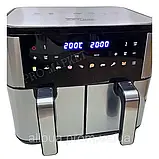 Містка аерофритюрниця 12л Zepline Безмасляний аерогриль на дві чаші Якісна мультипіч К2, фото 7