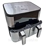 Містка аерофритюрниця 12л Zepline Безмасляний аерогриль на дві чаші Якісна мультипіч К2, фото 8