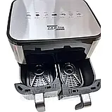 Містка аерофритюрниця 12л Zepline Безмасляний аерогриль на дві чаші Якісна мультипіч К2, фото 10