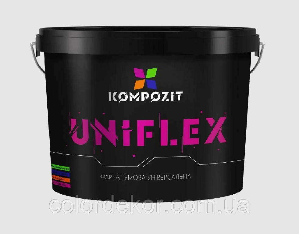 Фарба гумова універсальна UNIFLEX (шоколадний RAL 8017) 0,9 кг