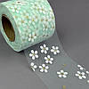 Фатин у рулонах 6 см, моток 22 м - м'ятний у ромашку, фото 3