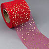 Фатин у рулонах 6 см, моток 22 м - червоний з золотими зірками, фото 3