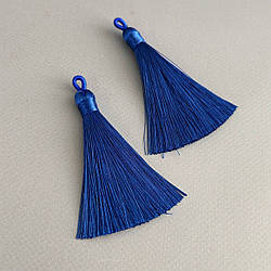 Шовкові китиці для сережок 8 см - електрик