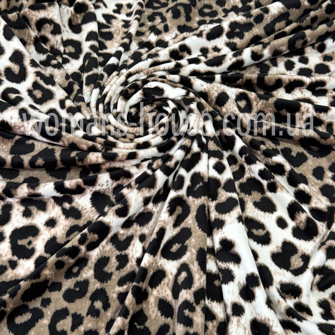 Тканина велюр Плюш (спорт) принт Леопард світлий, фото 1