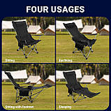 Складне крісло для кемпінгу з відкидною підставкою для ніг та підголівником, фото 2