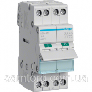 Вимикач навантаження 4 полюси 16А 400W SBN416 Hager