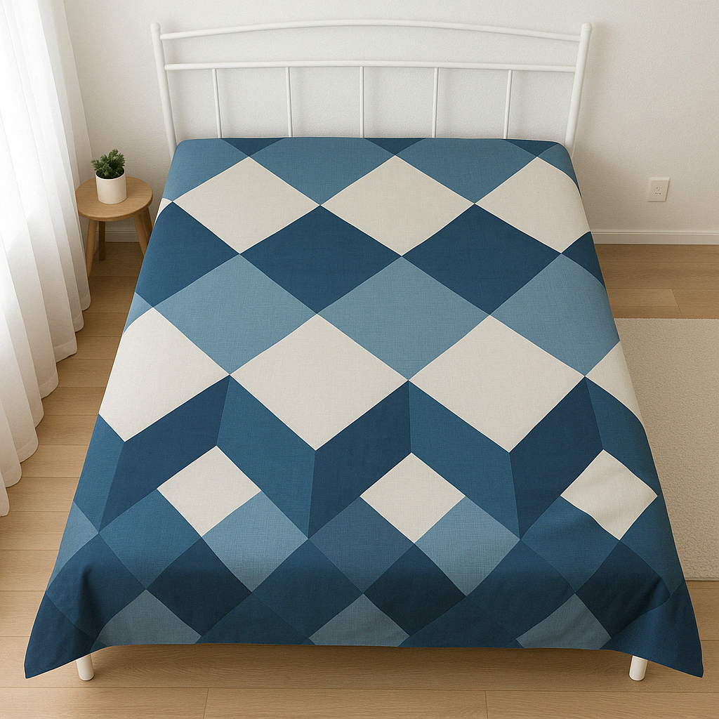 Двоспальна підковдра (Полісатин) "Cubes" 180х220 см, фото 1