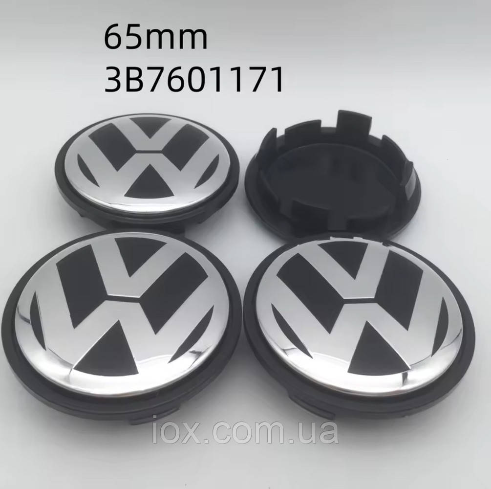 Комплект автомобільних ковпачків (заглушок) на литі диски Volkswagen VW 65 мм 4 шт