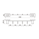 Вішалка GAPPO G0716-49 426 мм, 4 гачки, збройова сталь, фото 3