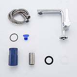 Змішувач для умивальника FRAP F1088, литий вилив, латунь, хром, фото 9