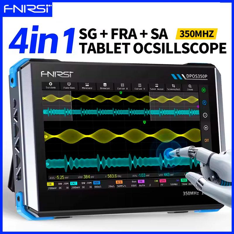 FNIRSI DPOS350P портативний осцилограф, 2 x 350 МГц, +генератор сигналів, +аналізатор спектра, + аналізатор