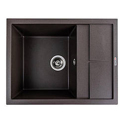 Гранітна мийка для кухні VALESO LOTOS 6550 матова Темна скеля