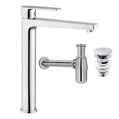 Високий змішувач для раковини-чаші з донним клапаном Kroner KRP Eifel CV023604