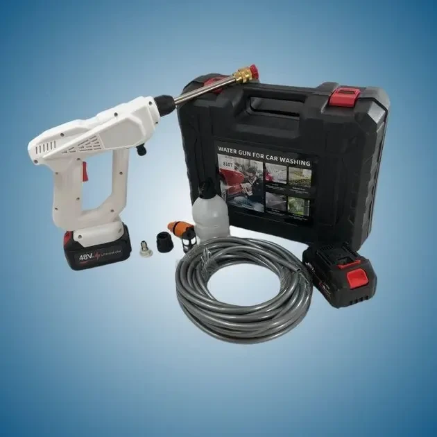 Мийка високого тиску 48v на 2 акумулятори пістолет для миття автомобіля, M-48, фото 1