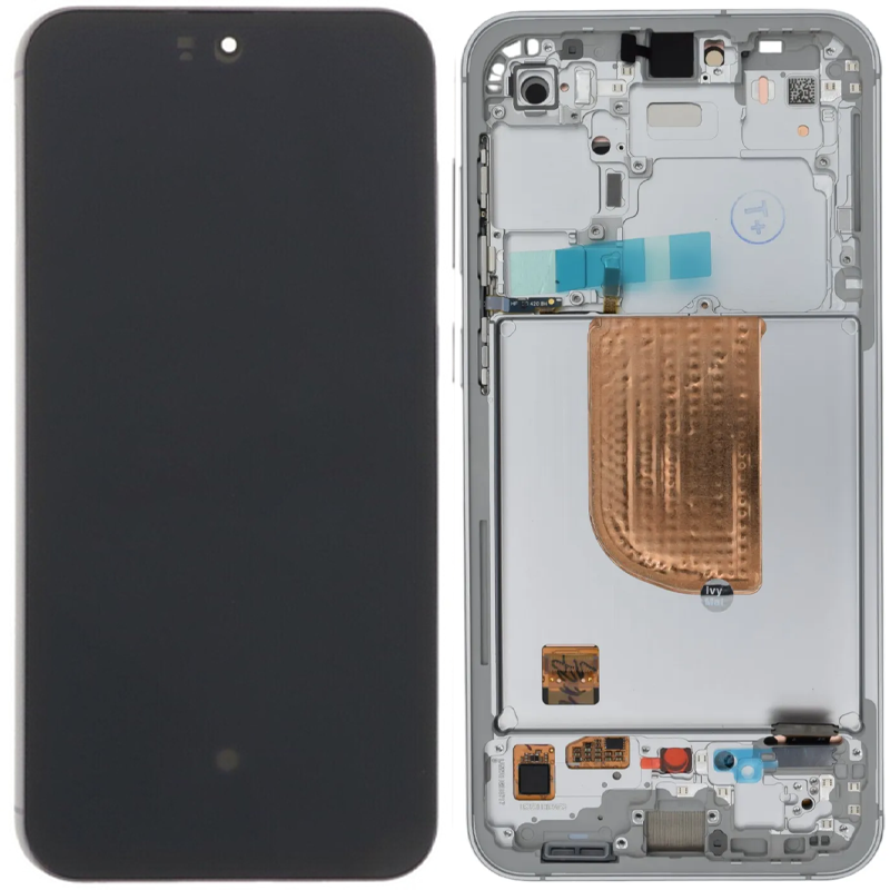 Дисплей Samsung SM-S711 Galaxy S23 FE 5G (2023) у зборі з сенсором і рамкою White service orig