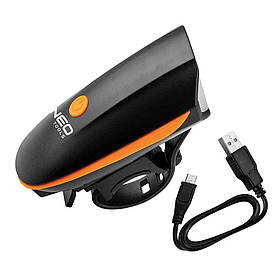 Neo Tools Ліхтар велосипедний фронтальний, 250 люмен, 3Вт, USB, 1200мА•рік, 3 функції освітлення, IPX4