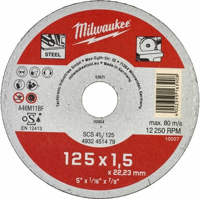 Milwaukee Диск відрізний по металу, 125х1.5х22.2мм, фото 1