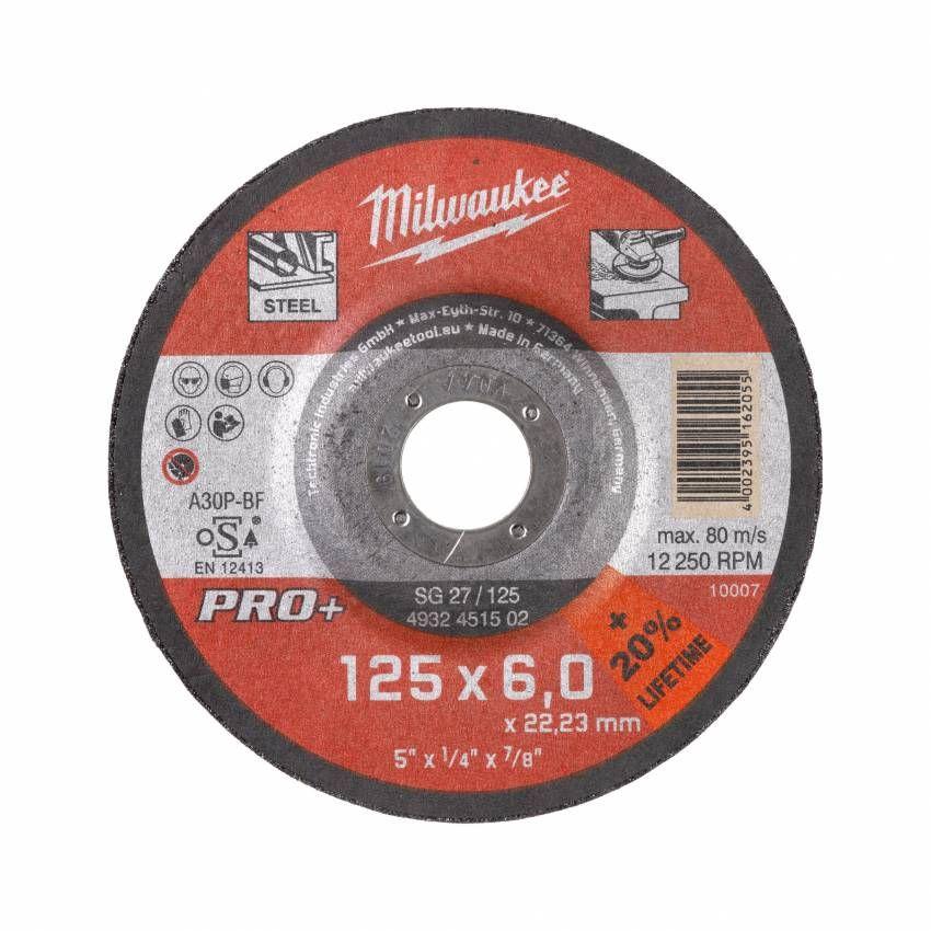 Milwaukee Диск зачисний по металу PRO+, 125х6х22.23мм, фото 1