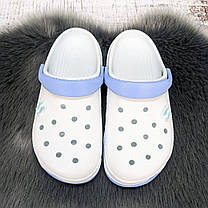 Крокси жіночі Jose Amorales білі з блакитним піна 2709, фото 2