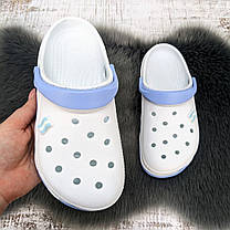 Крокси жіночі Jose Amorales білі з блакитним піна 2709, фото 3