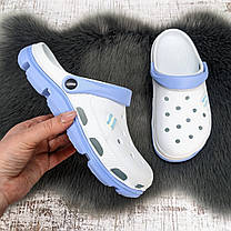 Крокси жіночі Jose Amorales білі з блакитним піна 2709, фото 4