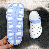 Крокси жіночі Jose Amorales білі з блакитним піна 2709, фото 5