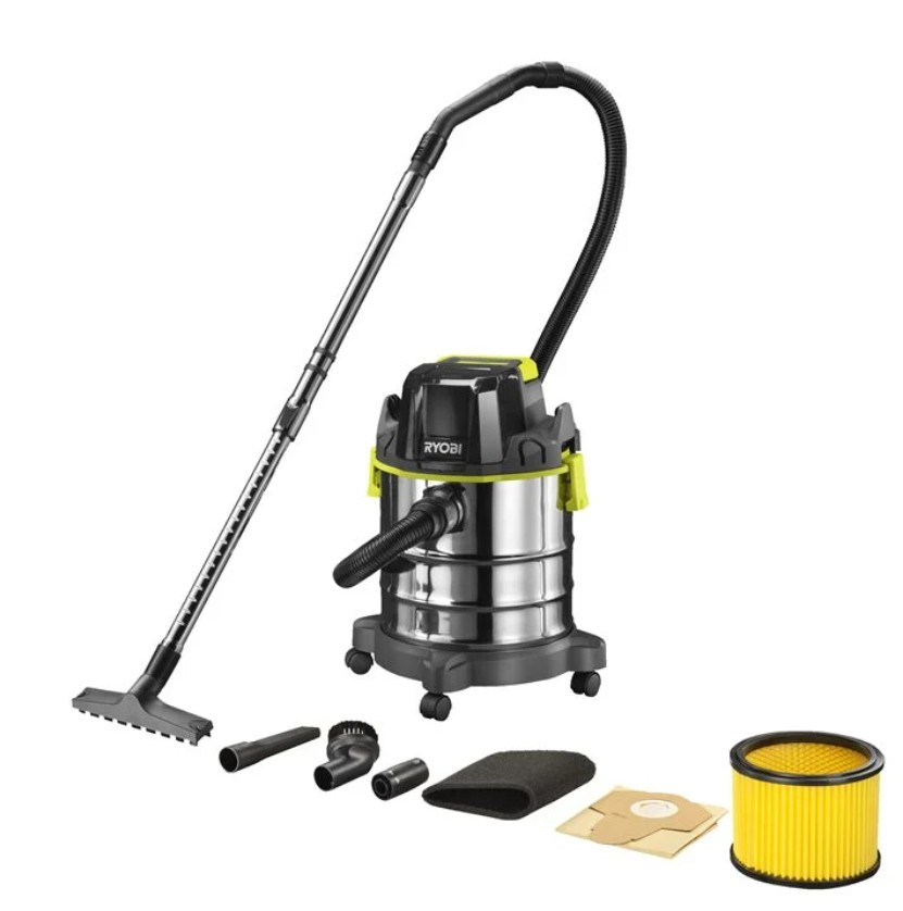 Пилосос акумуляторний будівельний RYOBI R18WDV-0 ONE+, фото 1